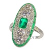 Legacy of Deco: Platinum Ring with Vivid Colombian Emerald